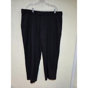 George Dress Pants Mens 42x30 Black Flat Front Polyester Straight Leg Business